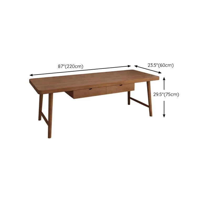 Bureau de bureau luge contemporain Bureau d'écriture en bois massif naturel Clearhalo