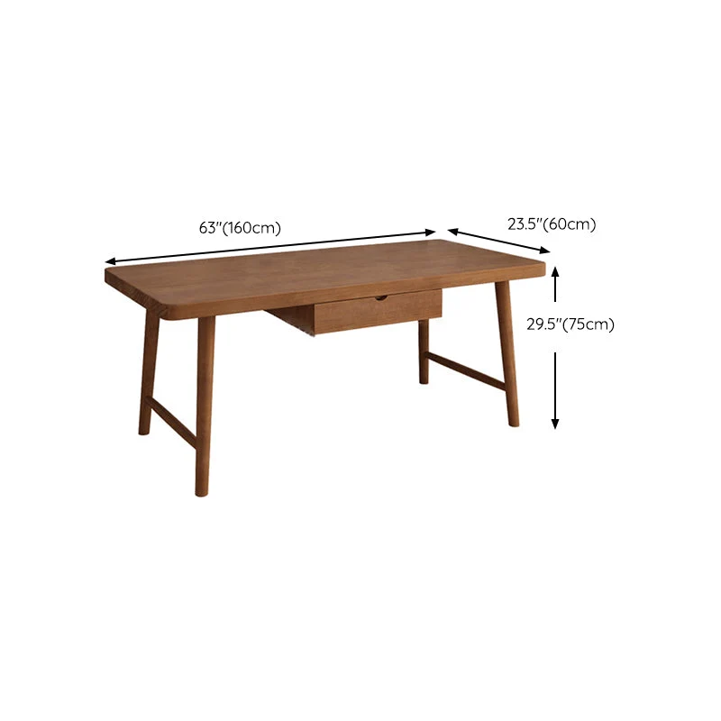 Bureau de bureau luge contemporain Bureau d'écriture en bois massif naturel Clearhalo