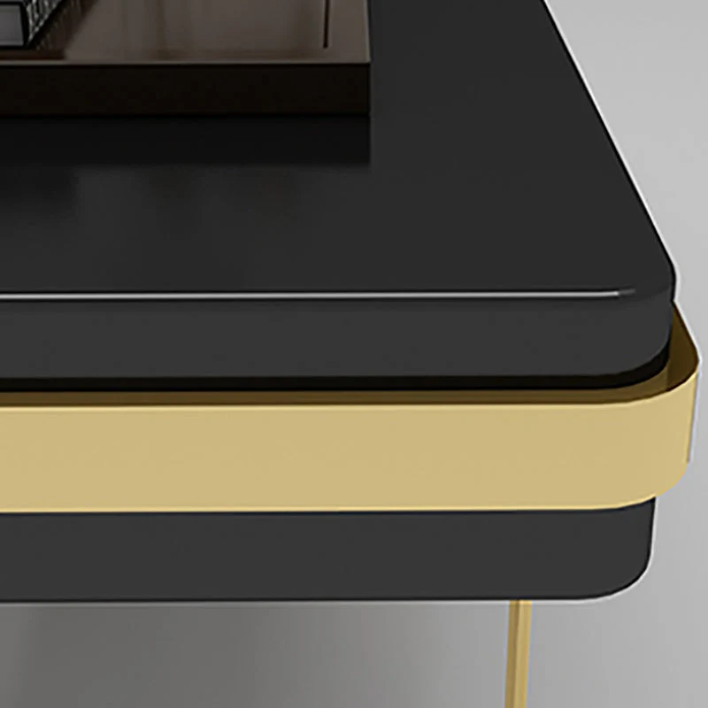 Bureau de bureau en marbre avec miroir Glam et pieds en métal pour la maison ou le bureau Clearhalo