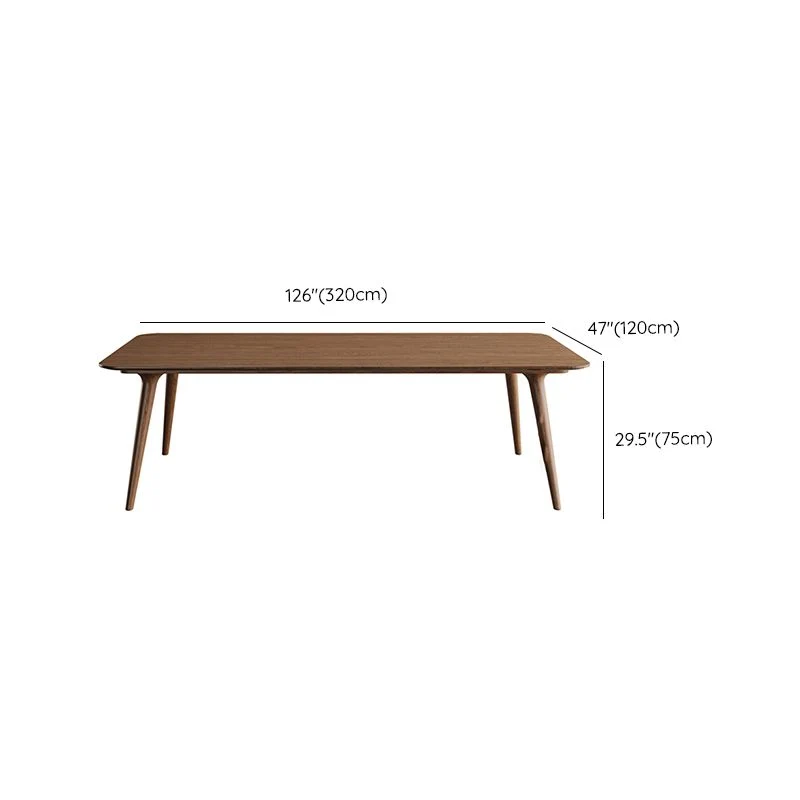 Bureau de bureau marron de forme rectangulaire en bois massif avec 4 pieds Clearhalo