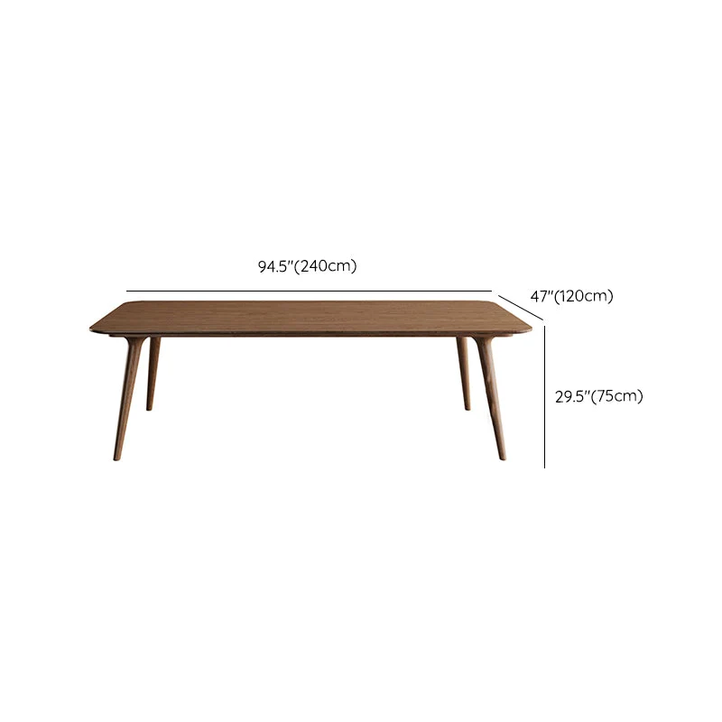 Bureau de bureau marron de forme rectangulaire en bois massif avec 4 pieds Clearhalo