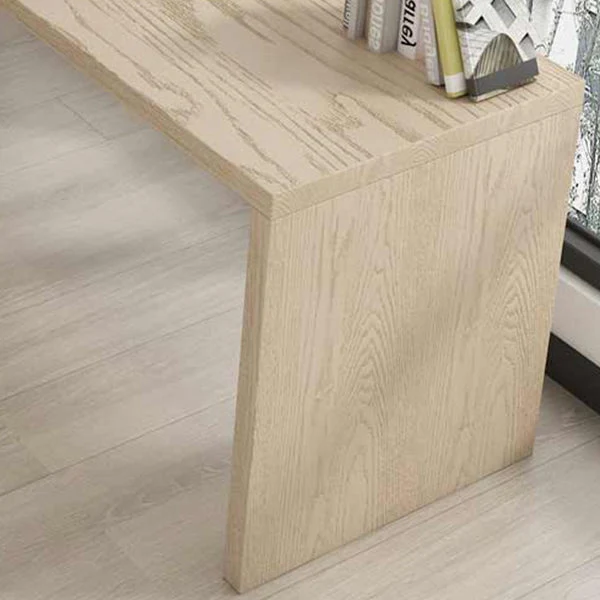 Bureau de bureau moderne en bois, bureau d'écriture en forme de L, naturel Clearhalo