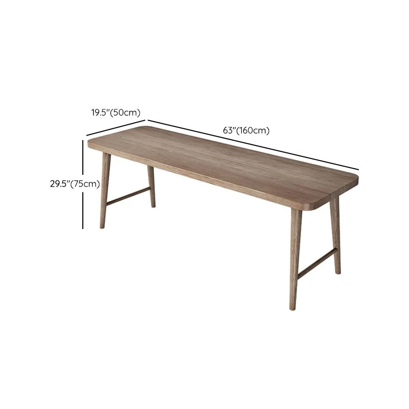 Bureau de bureau moderne en bois massif, bureau rectangulaire de 29,53 po de hauteur avec base en forme de H Clearhalo