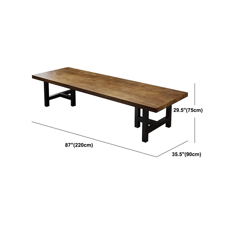 Bureau de bureau moderne en bois massif, bureau d'écriture rectangulaire de 29,5 po H Clearhalo