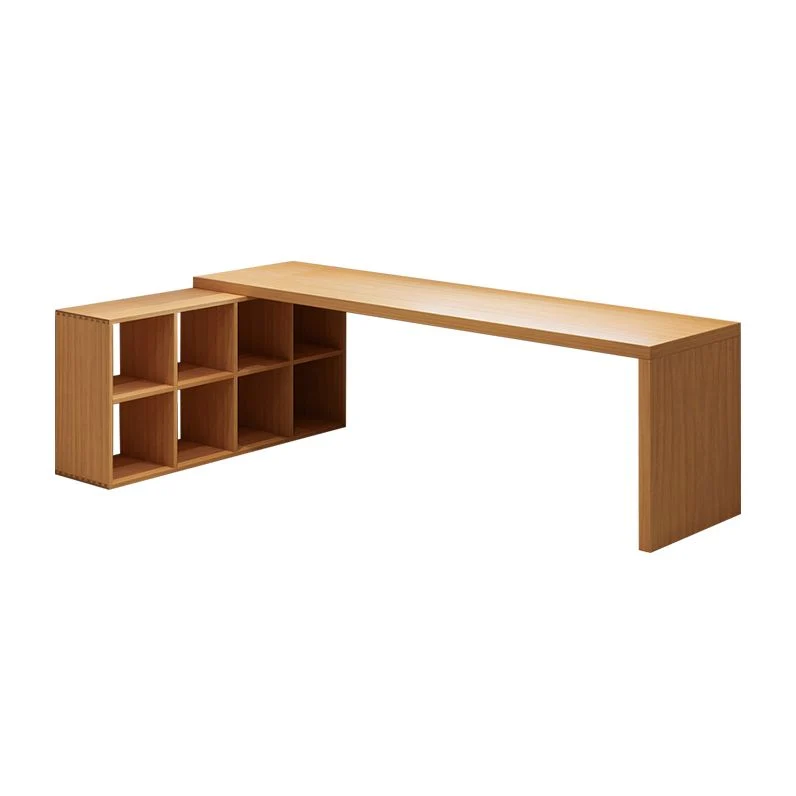 Bureau de bureau moderne en bois massif, bureau d'écriture en forme de L pour le bureau Clearhalo