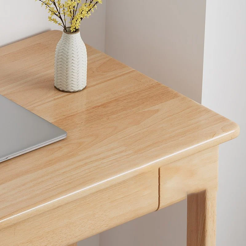 Bureau de bureau moderne en bois massif, bureau incurvé de 30 po de hauteur avec 1 tiroir Clearhalo