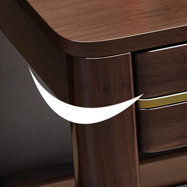 Bureau de bureau moderne en bois massif, 2 tiroirs, 29,53 pouces de hauteur, pour la maison Clearhalo