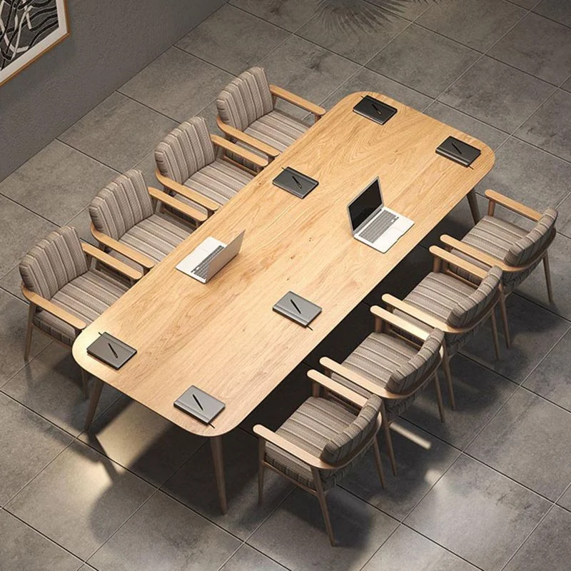 Bureau de bureau moderne et contemporain Bureau d'écriture courbé en bois massif naturel Clearhalo