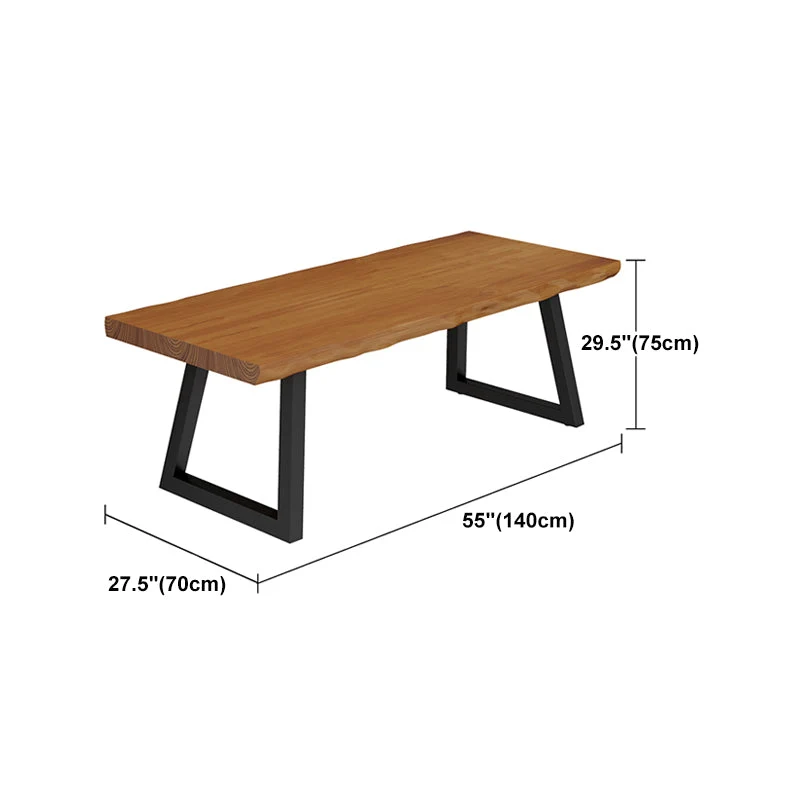 Bureau de bureau moderne à dessus marron, bureau d'écriture à domicile en bois massif pour le bureau Clearhalo