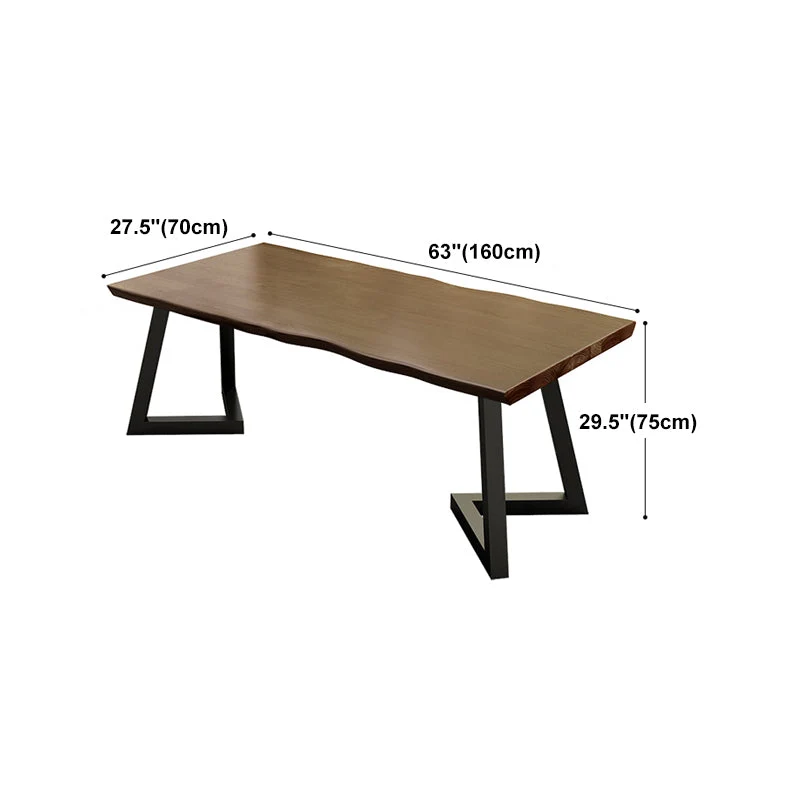Bureau de bureau moderne à dessus marron, bureau d'écriture en bois massif pour la maison Clearhalo