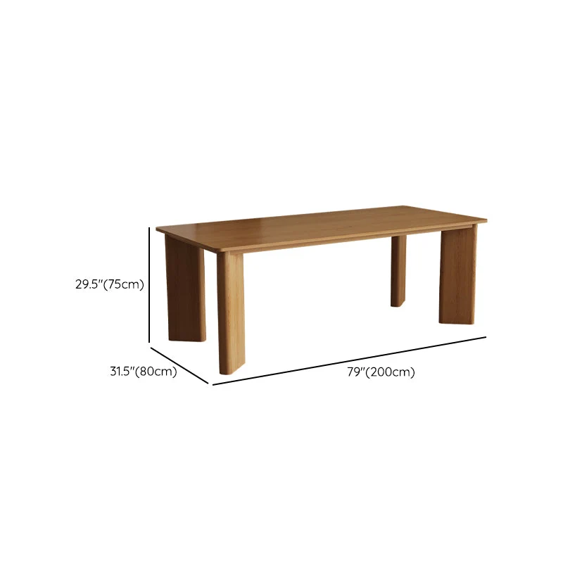 Bureau de bureau moderne de forme rectangulaire, bureau d'écriture en bois naturel Clearhalo