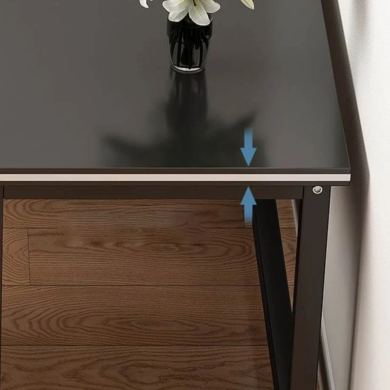 Bureau de bureau noir contemporain Bureau d'écriture en bois pour le bureau Clearhalo