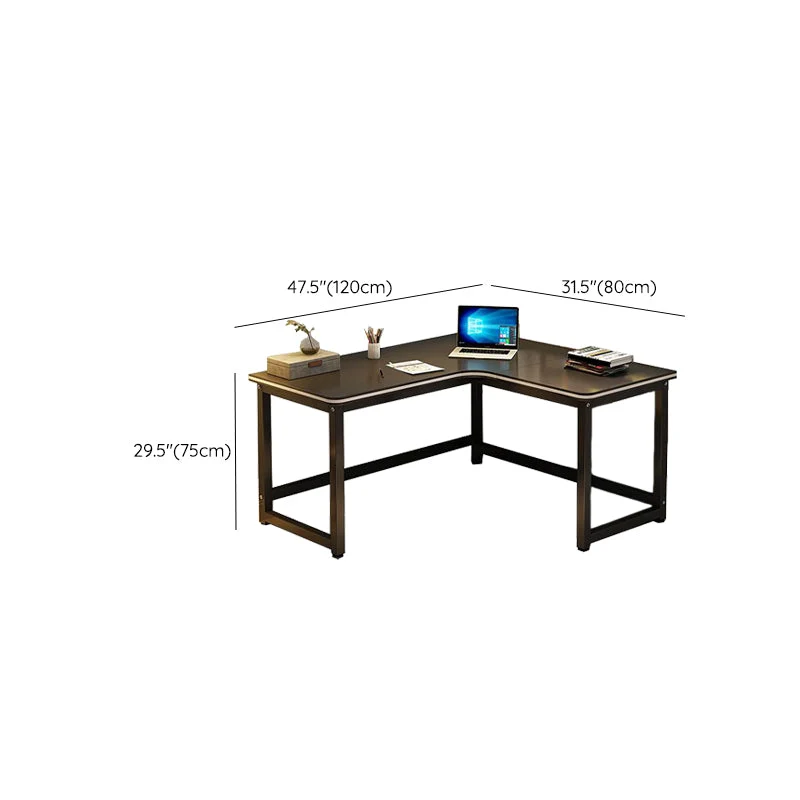 Bureau de bureau noir contemporain Bureau d'écriture en bois pour le bureau Clearhalo