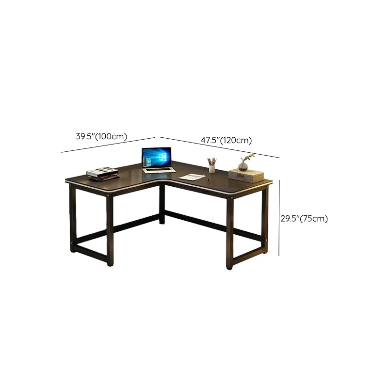 Bureau de bureau noir contemporain Bureau d'écriture en bois pour le bureau Clearhalo