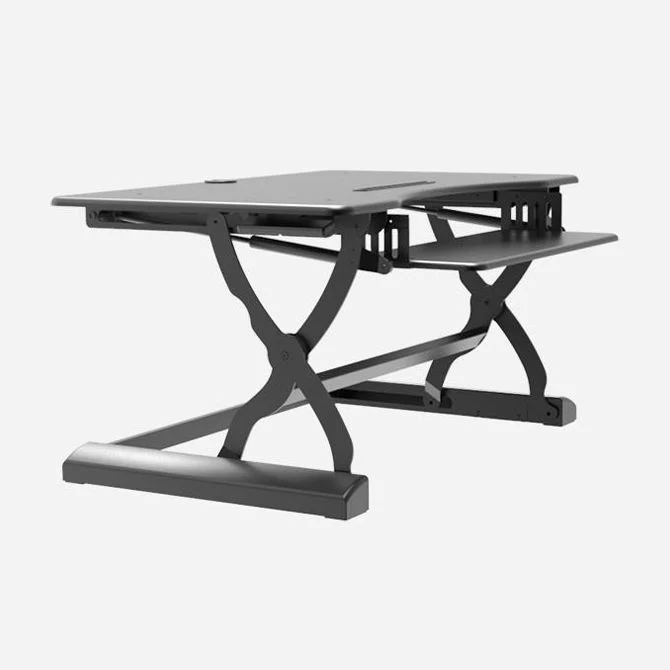 Bureau de bureau noir moderne, bureau d'écriture réglable en hauteur pour le bureau à domicile Clearhalo