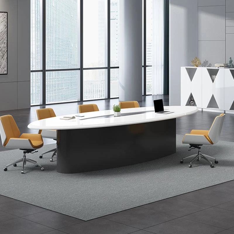 Bureau de bureau ovale contemporain en bois artificiel pour bureau Clearhalo