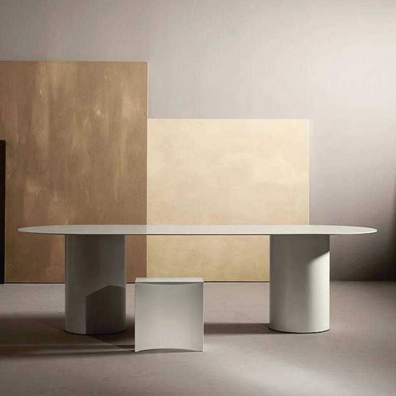 Bureau de bureau ovale contemporain Bureau d'écriture en bois de pin blanc Clearhalo