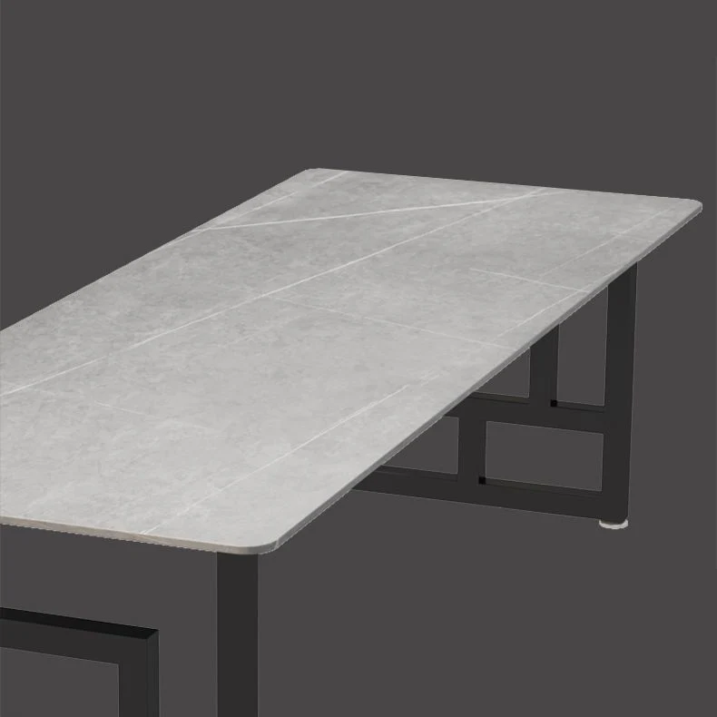 Bureau de bureau en pierre de style industriel, bureau d'écriture gris de 29,53 pouces de haut Clearhalo