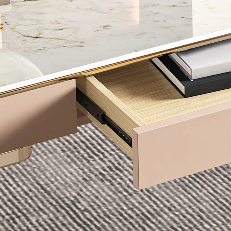 Bureau de bureau en pierre de style moderne, bureau d'écriture de forme rectangulaire avec 4 pieds pour le bureau Clearhalo