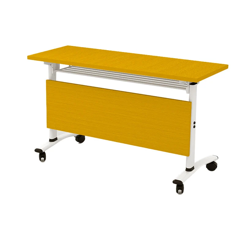 Bureau de bureau pliant moderne, bureau rectangulaire en bois manufacturé jaune Clearhalo