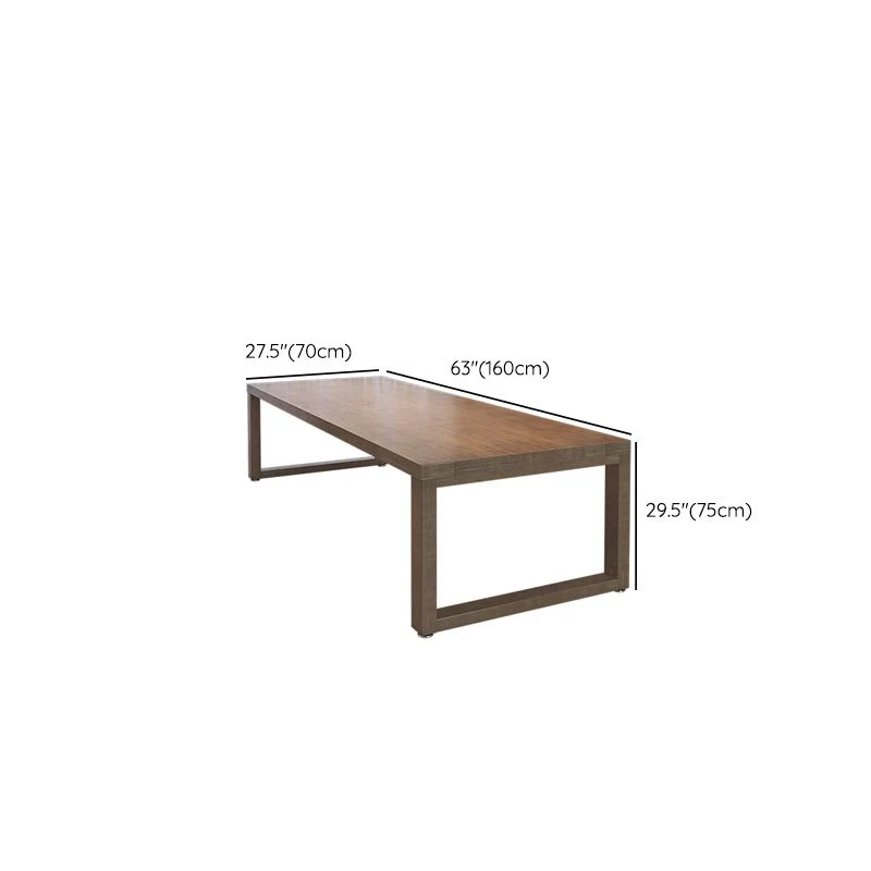 Bureau de bureau rectangulaire de 29,53 po de haut, bureau d'écriture moderne en bois massif Clearhalo