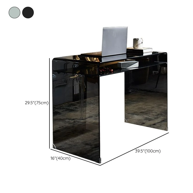 Bureau de bureau rectangulaire avec plateau en verre de 29,53 po de haut Clearhalo