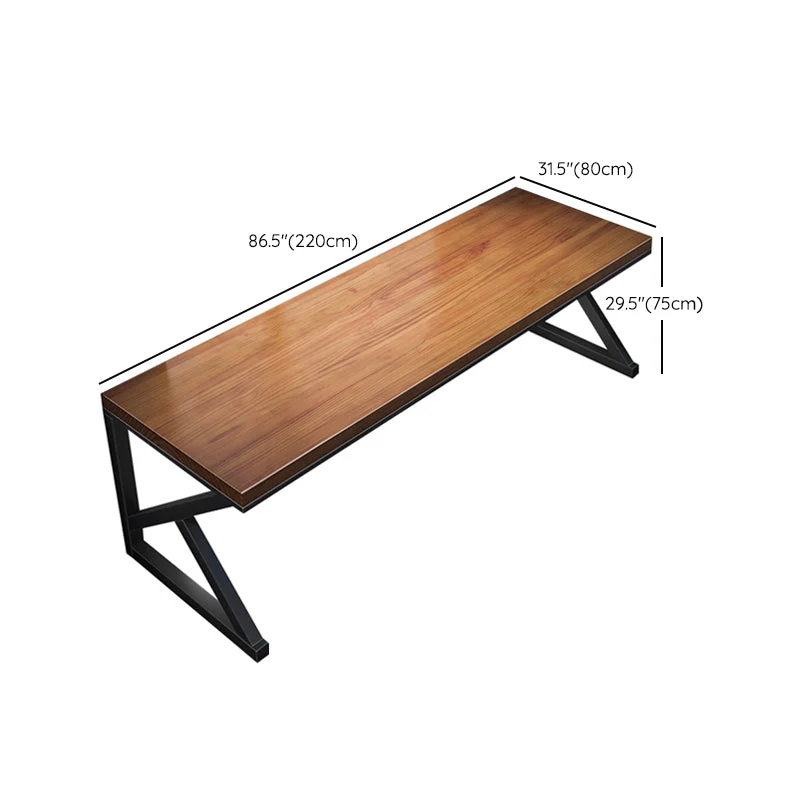 Bureau de bureau rectangulaire en bois massif, bureau d'écriture de 29,53 pouces de hauteur Clearhalo
