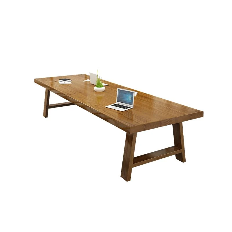 Bureau de bureau rectangulaire en bois massif, bureau industriel de 29,53 pouces de hauteur Clearhalo