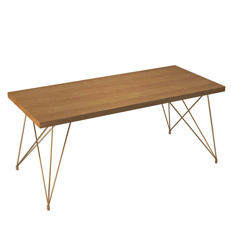 Bureau de bureau rectangulaire en bois massif, bureau d'écriture de 29,53 pouces de haut avec base en épingle à cheveux Cl...