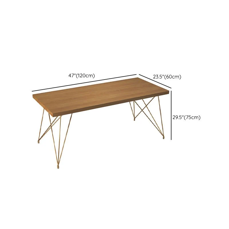 Bureau de bureau rectangulaire en bois massif, bureau d'écriture de 29,53 pouces de haut avec base en épingle à cheveux Cl...
