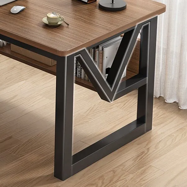 Bureau de bureau rectangulaire contemporain avec pieds en métal Clearhalo