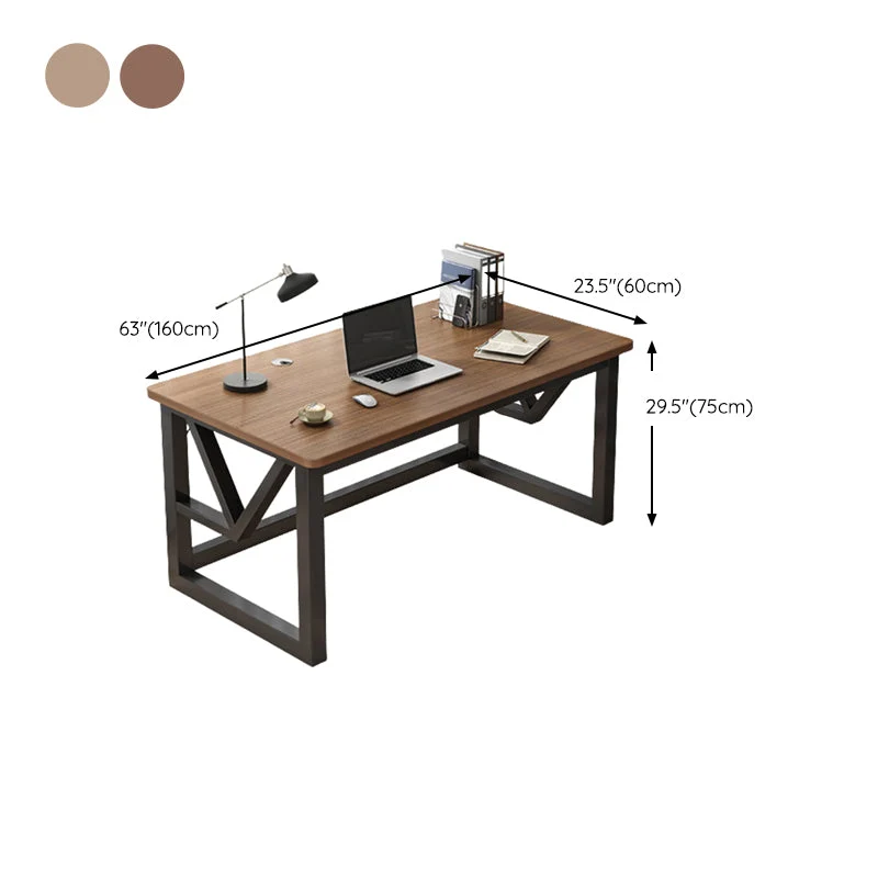 Bureau de bureau rectangulaire contemporain avec pieds en métal Clearhalo