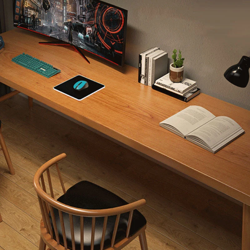 Bureau de bureau rectangulaire contemporain, bureau d'écriture en bois massif pour la maison Clearhalo