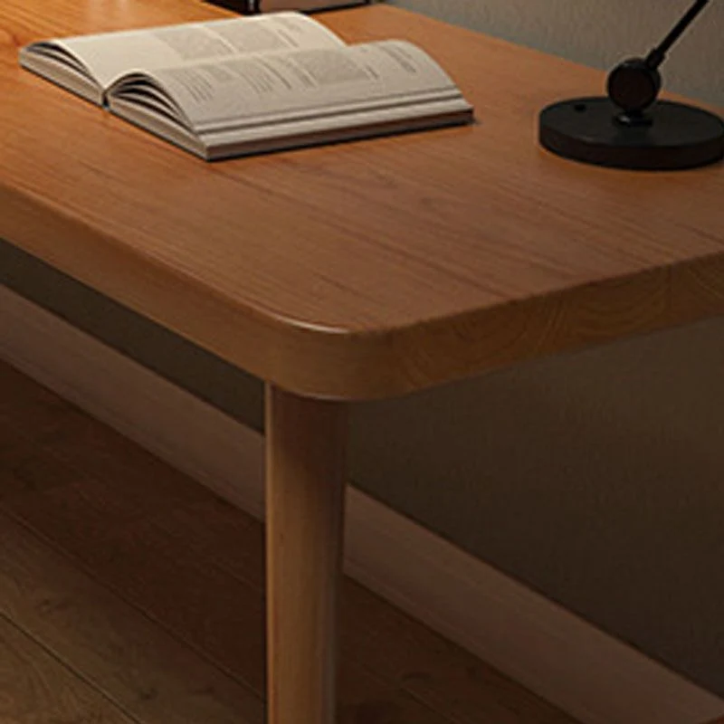 Bureau de bureau rectangulaire contemporain, bureau d'écriture en bois massif pour la maison Clearhalo