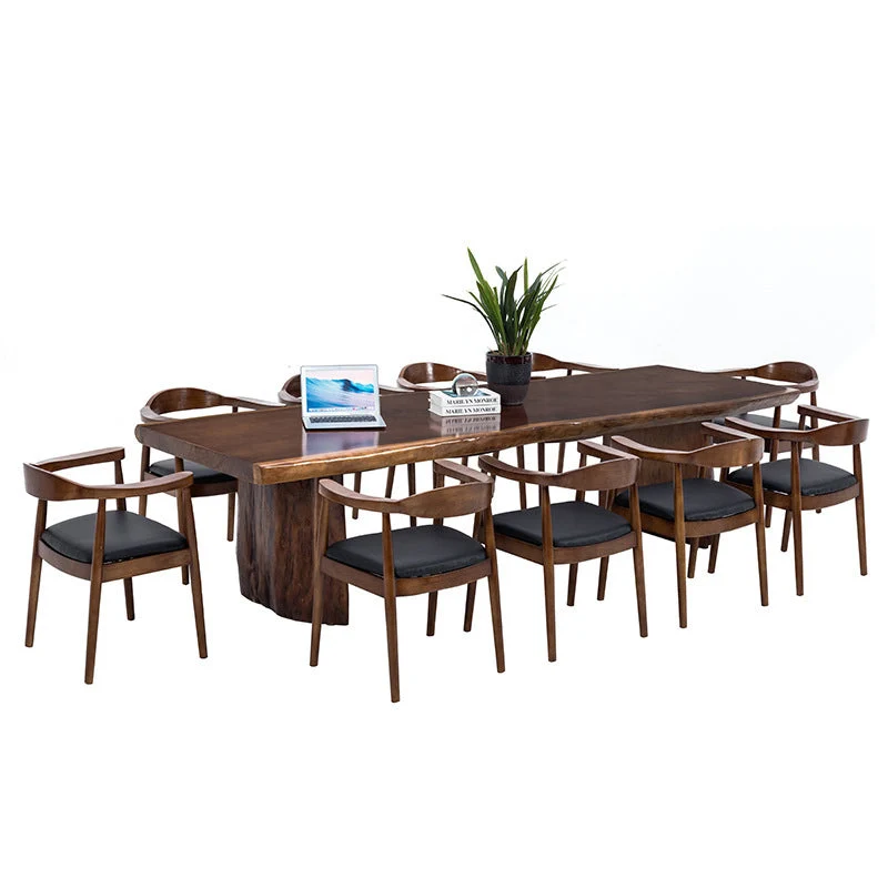 Bureau de bureau rectangulaire contemporain, bureau d'écriture en bois massif pour bureau Clearhalo