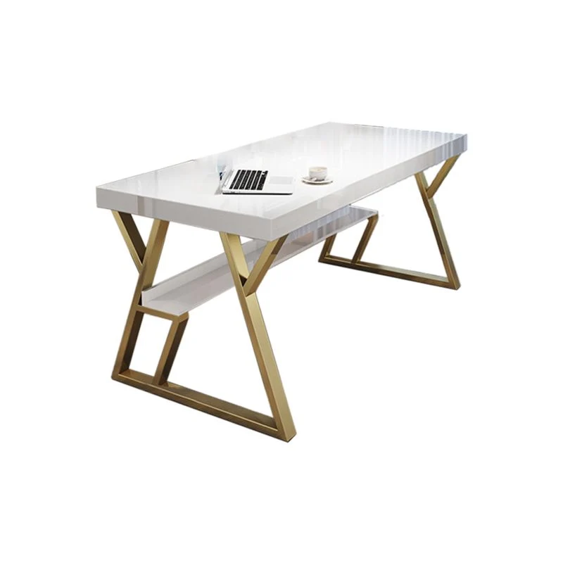 Bureau de bureau rectangulaire Glam, 1 tiroir, tréteau en pin Clearhalo