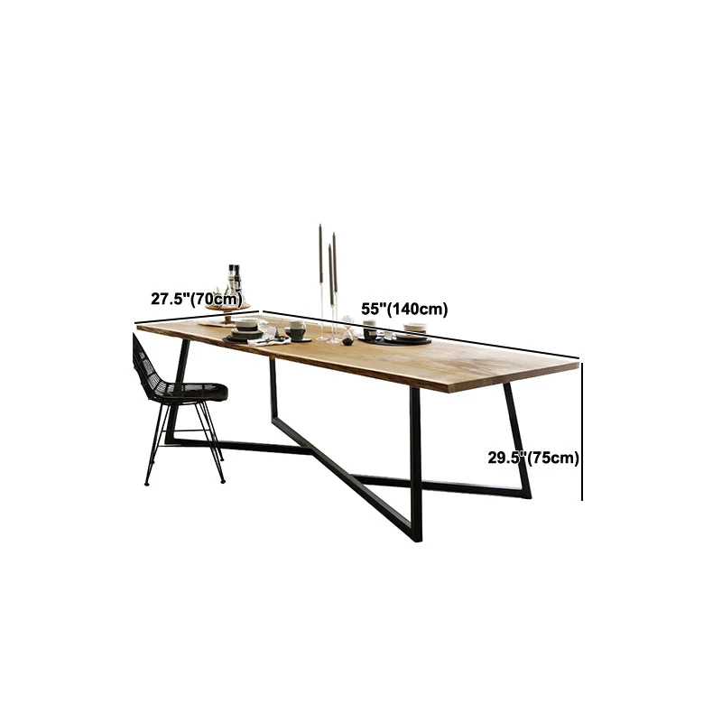 Bureau de bureau rectangulaire industriel, bureau d'écriture en bois massif Clearhalo