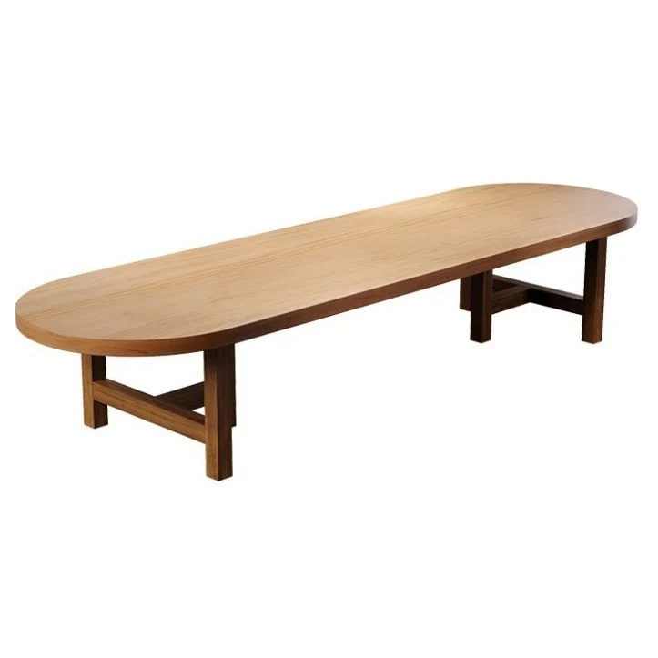 Bureau de bureau rectangulaire industriel Bureau d'écriture en forme de H en bois massif Clearhalo