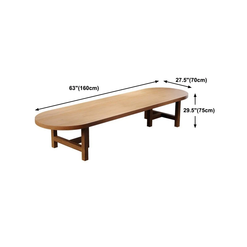 Bureau de bureau rectangulaire industriel Bureau d'écriture en forme de H en bois massif Clearhalo