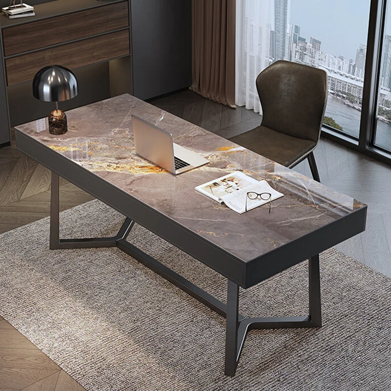 Bureau de bureau rectangulaire moderne de 29,5 po de haut avec 3 tiroirs de rangement Clearhalo