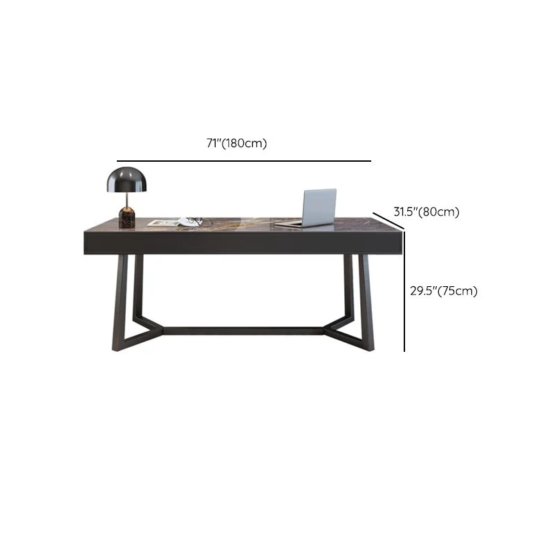 Bureau de bureau rectangulaire moderne de 29,5 po de haut avec 3 tiroirs de rangement Clearhalo