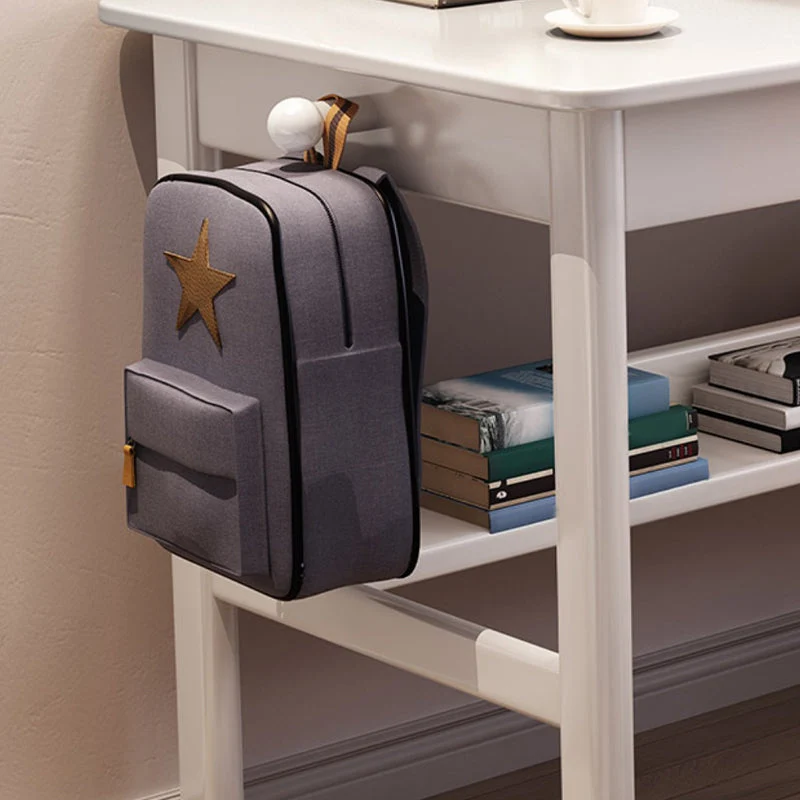 Bureau de bureau rectangulaire moderne en bois massif, 1 étagère, 29,53 pouces de haut Clearhalo