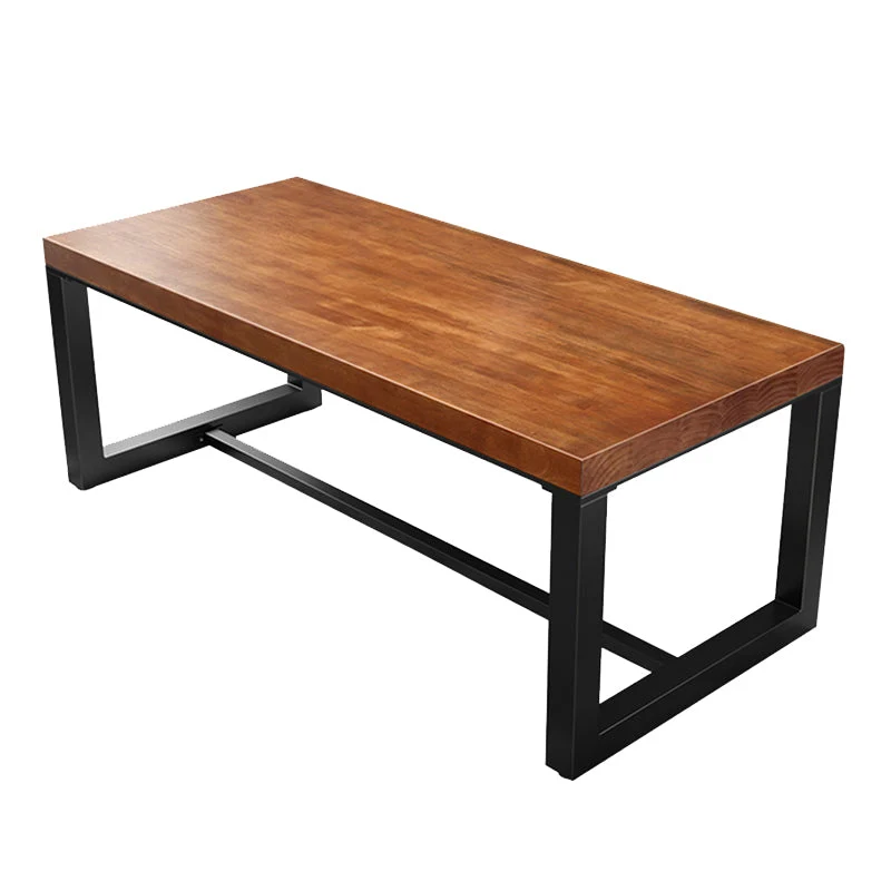 Bureau de bureau rectangulaire moderne, bureau d'écriture en bois massif de 29,53 pouces de hauteur Clearhalo
