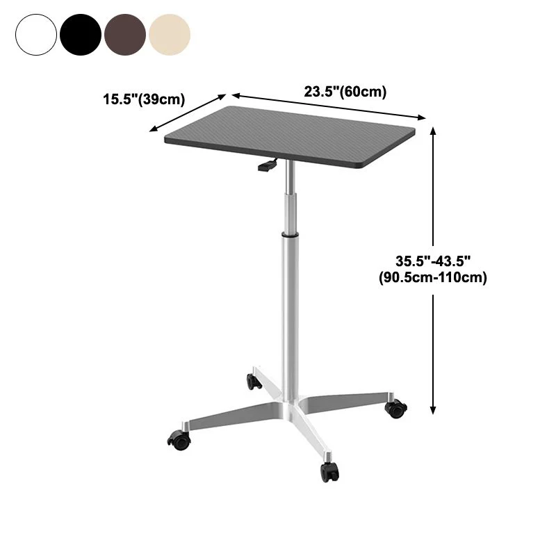 Bureau de bureau rectangulaire moderne, réglable en hauteur, avec roulettes Clearhalo