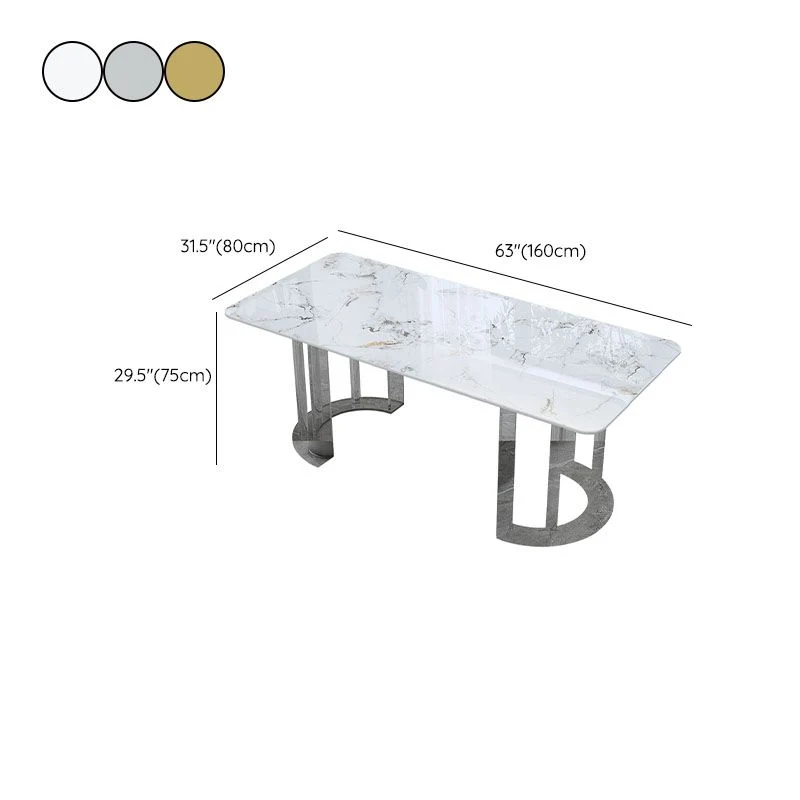 Bureau de bureau rectangulaire en pierre, bureau d'écriture de Style moderne avec base en acrylique pour le bureau Clearhalo