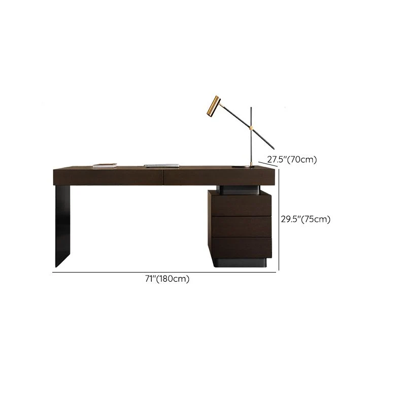 Bureau de bureau rectangulaire en pierre, bureau d'écriture de style industriel pour le bureau Clearhalo
