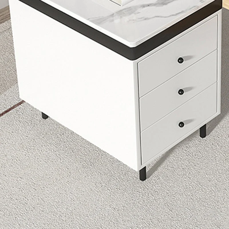 Bureau de bureau rectangulaire en pierre moderne avec tiroir pour la maison Clearhalo