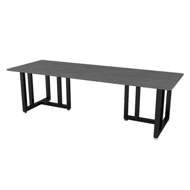 Bureau de bureau rectangulaire de style industriel Bureau en pierre frittée pour le bureau Clearhalo