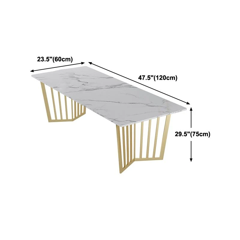 Bureau de bureau de style Glam, courbe blanche, bureau d'écriture pour réunion Clearhalo