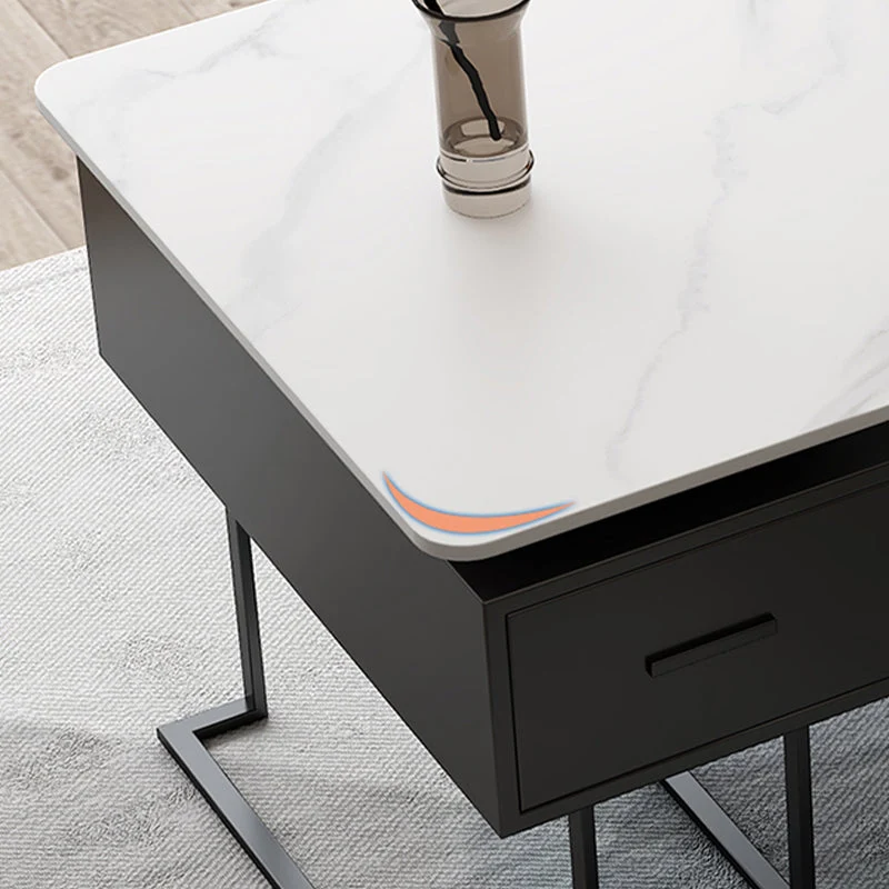 Bureau de bureau supérieur en pierre frittée rectangulaire, bureau d'écriture de style moderne Clearhalo